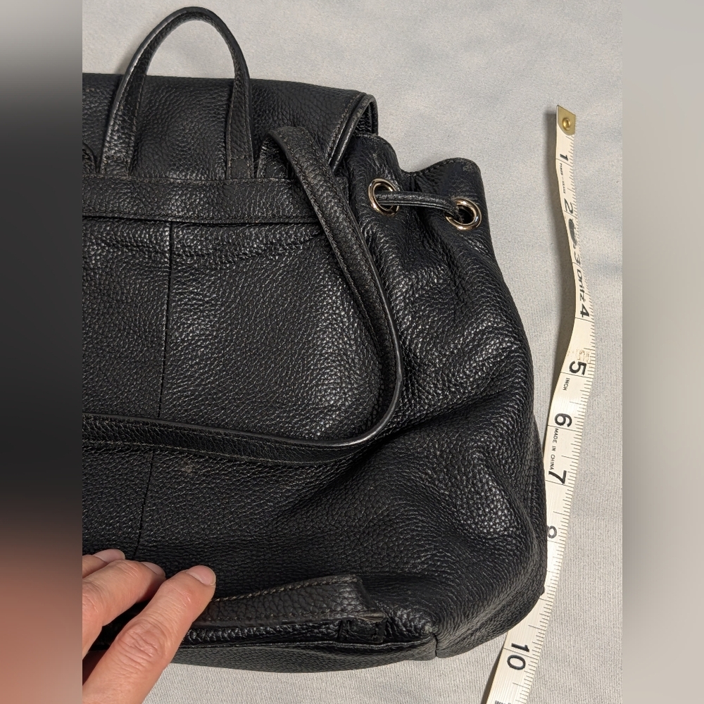 Kate Spade Black Leather Drawstring Backpack - Picture 15 of 16
